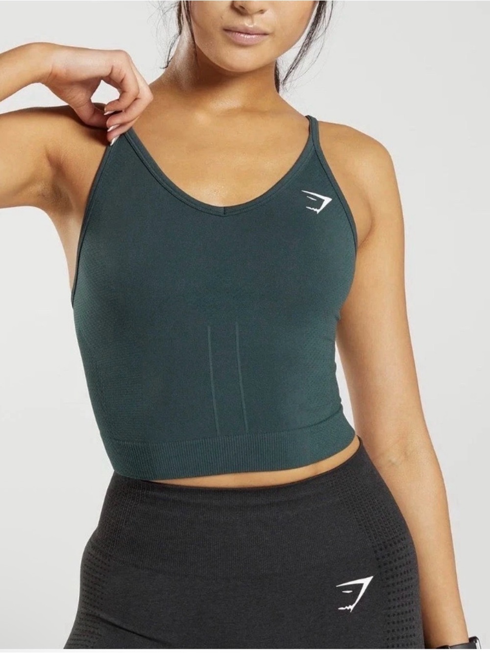 Gymshark Adapt Pattern Seamless Longline Sports Bra Green Size S NWOT